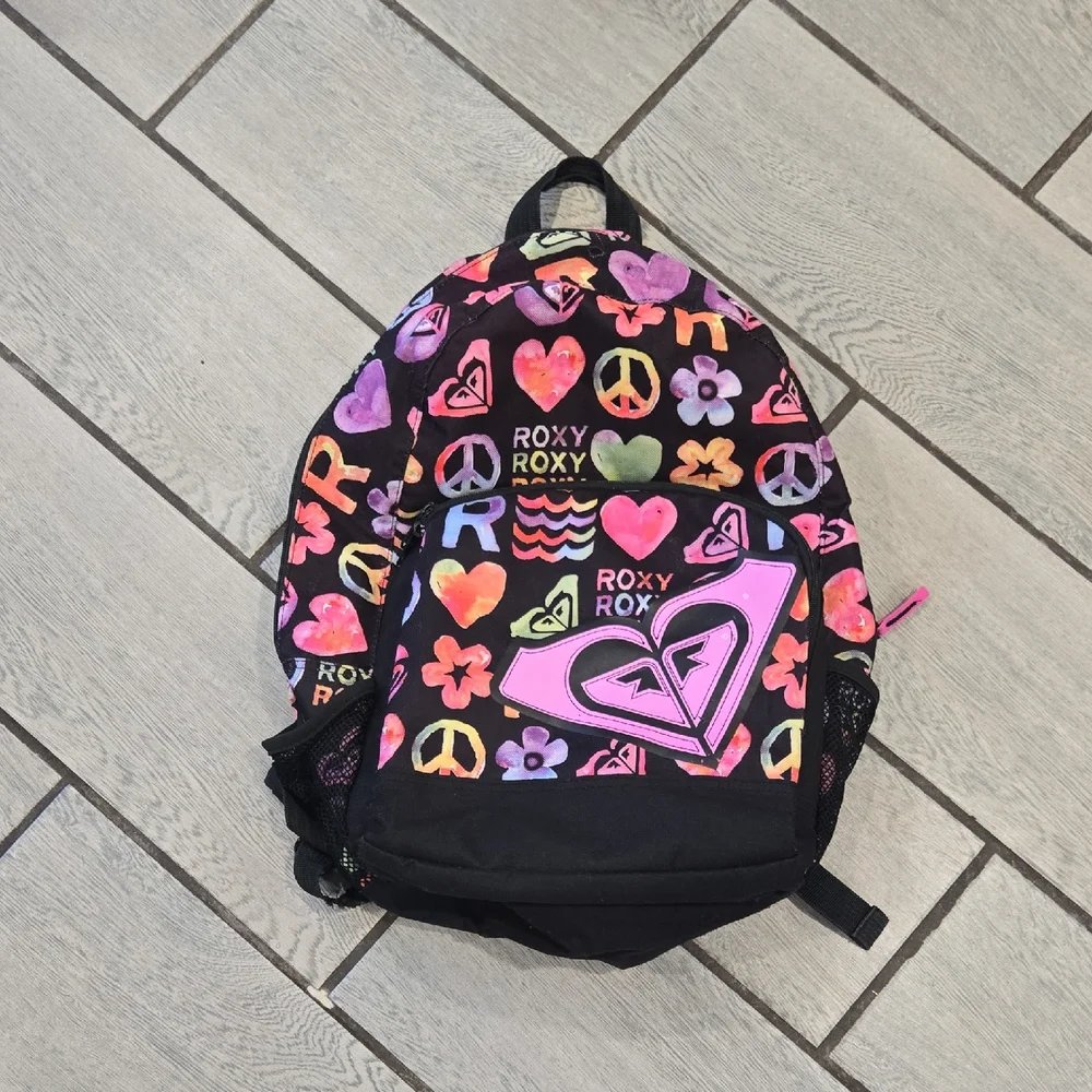 Roxy‎ Kids' Black and Pink Patterned Backpack